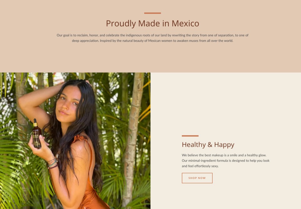 Sección del sitio de Mayan Bronze, marca de aceite bronceador